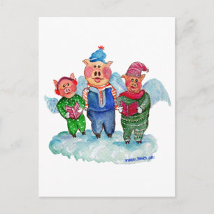 Mitführen von Schweinen Postkarte