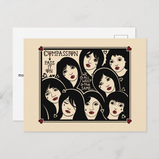 Mitgefühl auf der Postkarte (Vorne/Hinten)