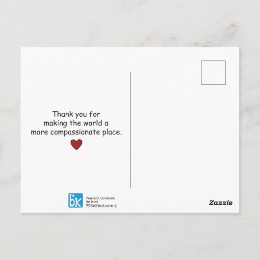 Mitgefühl auf der Postkarte (Rückseite)