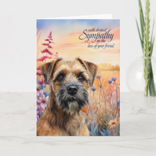 Mitgefühl Border Terrier Hund Wildblumenwiese Karte