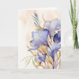 Mitgefühl Danke Aquarell Iris Blumen Karte