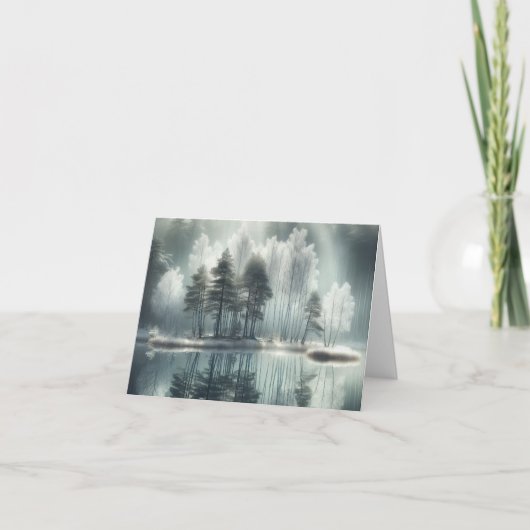 Mitgefühl Danke Winterbäume Reflexion (Vorderseite)