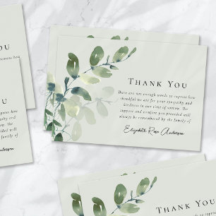 Mitgefühl Eukalyptus Beerdigung Dankeskarte