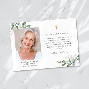 Mitgefühl Eukalyptus Kreuz Foto Beerdigung Dankeskarte