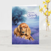 Mitgefühl für Cocker Spaniel Hund Lavendel Karte (Gelbe Blume)