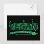 Mitgefühl für vegane Liebe Postkarte (Vorne/Hinten)