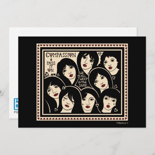 Mitgefühl gibt es auf der 7"x5" Flachkarte Ankündigung (Vorne/Hinten)