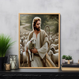 Mitgefühl Hirte mit sanfter Flock Poster