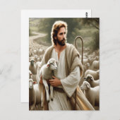 Mitgefühl Hirte mit sanfter Flock Postkarte (Vorne/Hinten)