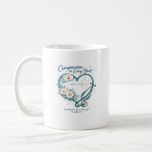 Mitgefühl in jedem Schlag - Nurse Heart Design Kaffeetasse