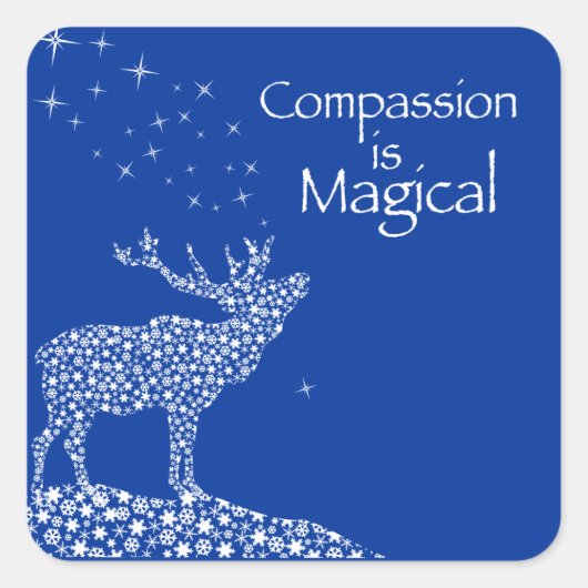 Mitgefühl ist magisch quadratischer aufkleber (Vorderseite)