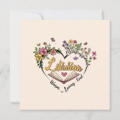 Mitgefühl Librarian - Blumenherz Design (Vorderseite)