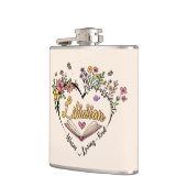 Mitgefühl Librarian - Blumenherz Design Flachmann (Links)