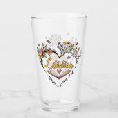 Mitgefühl Librarian - Blumenherz Design Glas (Rückseite)