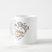 Mitgefühl Librarian - Blumenherz Design Kaffeetasse (Vorderseite Links)