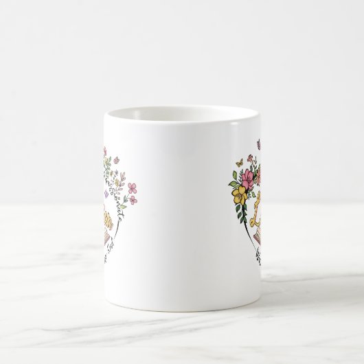 Mitgefühl Librarian - Blumenherz Design Kaffeetasse (Mittel)