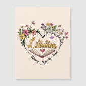 Mitgefühl Librarian - Blumenherz Design Magnetkarte (Vorderseite)