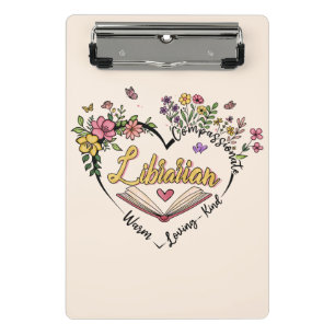 Mitgefühl Librarian - Blumenherz Design Mini Klemmbrett