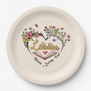 Mitgefühl Librarian - Blumenherz Design Pappteller