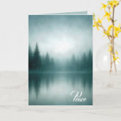 Mitgefühl Nebel Kiefernbaum Wasser Reflexion Karte (Gelbe Blume)