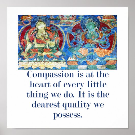 Mitgefühl steht im Mittelpunkt - Zitat zum Mitgefü Poster (Vorne)