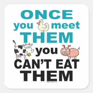 Mitgefühl von Tieren Quadratischer Aufkleber