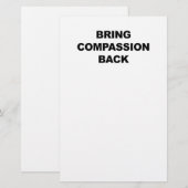 Mitgefühl zurückbringen briefpapier (Vorne/Hinten)