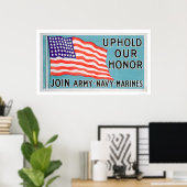 Mitglied der Armee, Marine, Marines (US02081) Poster (Heimbüro)
