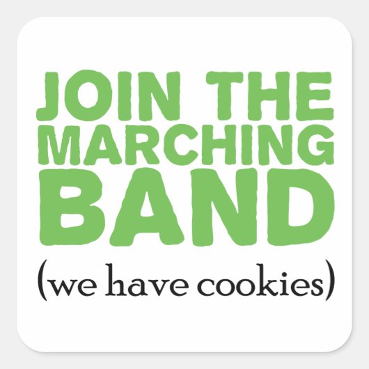 Mitglied der Marching-Band Quadratischer Aufkleber (Vorderseite)