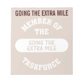 Mitglied der Task Force "Extra Mile" Notizblock (Vorderseite)