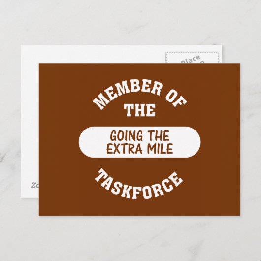 Mitglied der Task Force "Extra Mile" Postkarte (Vorne/Hinten)