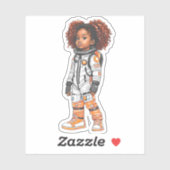 Mitglied des Astronautenteams - Orange Aufkleber (Blatt)