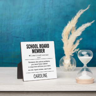 Mitglied des personalisiert School Board Funny Fotoplatte