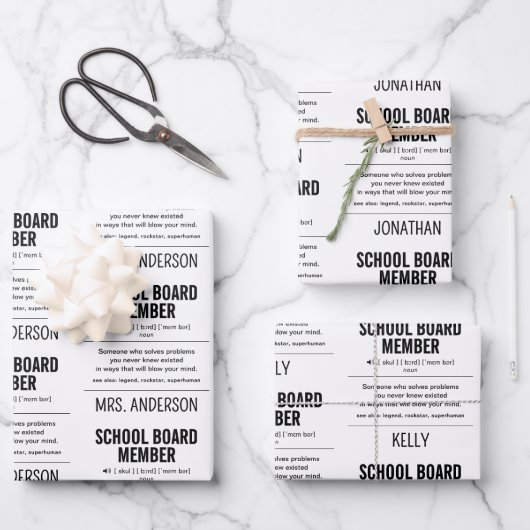 Mitglied des personalisiert School Board Funny Geschenkpapier Set (Vorderseite)