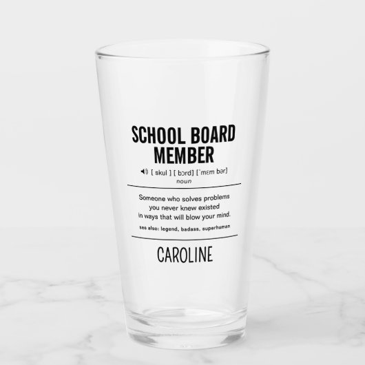 Mitglied des personalisiert School Board Funny Glas (Vorderseite)