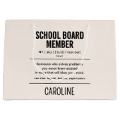 Mitglied des personalisiert School Board Funny Große Geschenktüte (Vorderseite)
