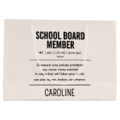 Mitglied des personalisiert School Board Funny Große Geschenktüte (Rückseite)