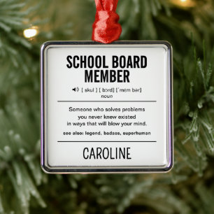 Mitglied des personalisiert School Board Funny Ornament Aus Metall