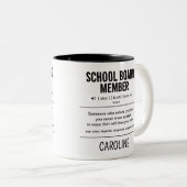 Mitglied des personalisiert School Board Funny Zweifarbige Tasse (VorderseiteRechts)