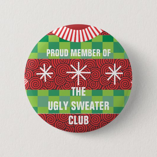Mitglied des Ugly Sweater Club Button (Vorderseite)