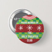 Mitglied des Ugly Sweater Club Button (Vorne & Hinten)