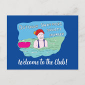 Mitglied des Wildschwimmclubs Postkarte (Vorderseite)