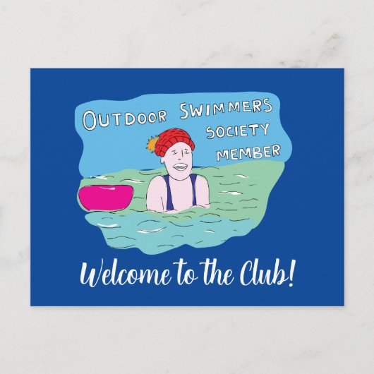 Mitglied des Wildschwimmclubs Postkarte (Vorderseite)