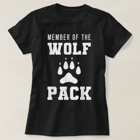 Mitglied des Wolf Pack Wolves T - Shirt (Design vorne)