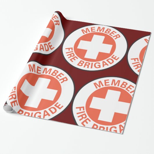 Mitglied-Feuerbrigadezeichen Geschenkpapier (Ungerollt)