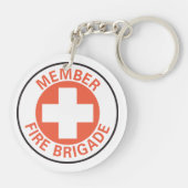 Mitglied-Feuerbrigadezeichen Schlüsselanhänger (Rückseite)