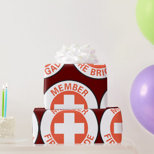 Mitglied Feuerwehr Zeichen Rotes Kreuz Feuerwehrma Geschenkpapier