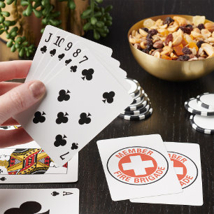Mitglied Feuerwehr Zeichen Rotes Kreuz Feuerwehrma Spielkarten