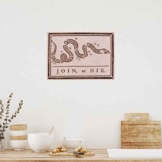 Mitglied oder Die ORIGINAL Benjamin Franklin Carto Poster (Küche)