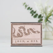 Mitglied oder Die ORIGINAL Benjamin Franklin Carto Postkarte (Stehend Vorderseite)